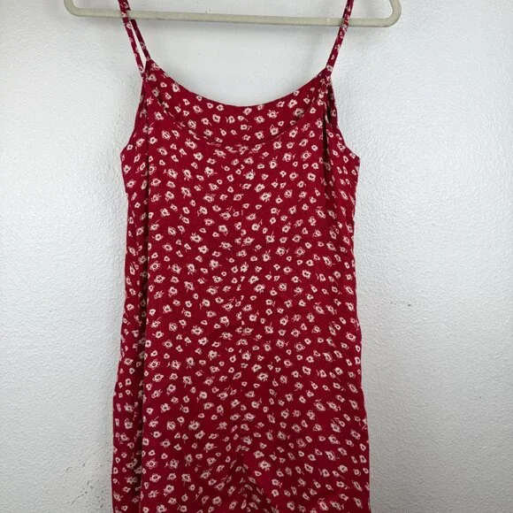 Reformation Lindsay Dress in Western Mini Floral Size 4 Red Adjustable Straps - Picture 5 of 8